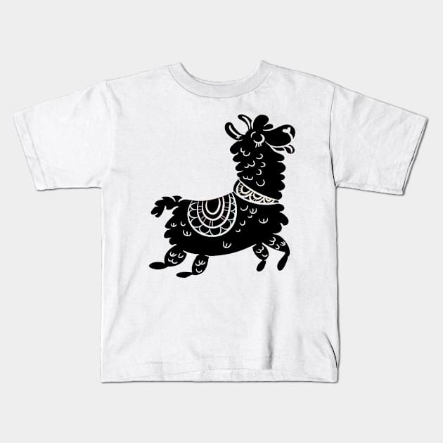 cute llama alpaca Kids T-Shirt by HBfunshirts